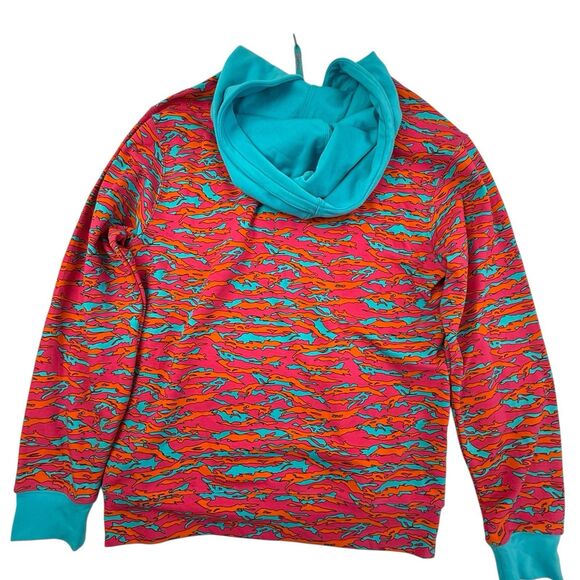 Ethika Abstract Camo Full Zip Hoodie Men XL Pink Orange Blue Full Zip Jacket - Picture 3 of 14